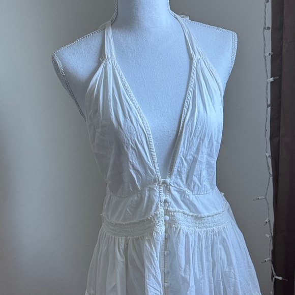 Free People White Halter Dress Medium - Picture 3 of 6
